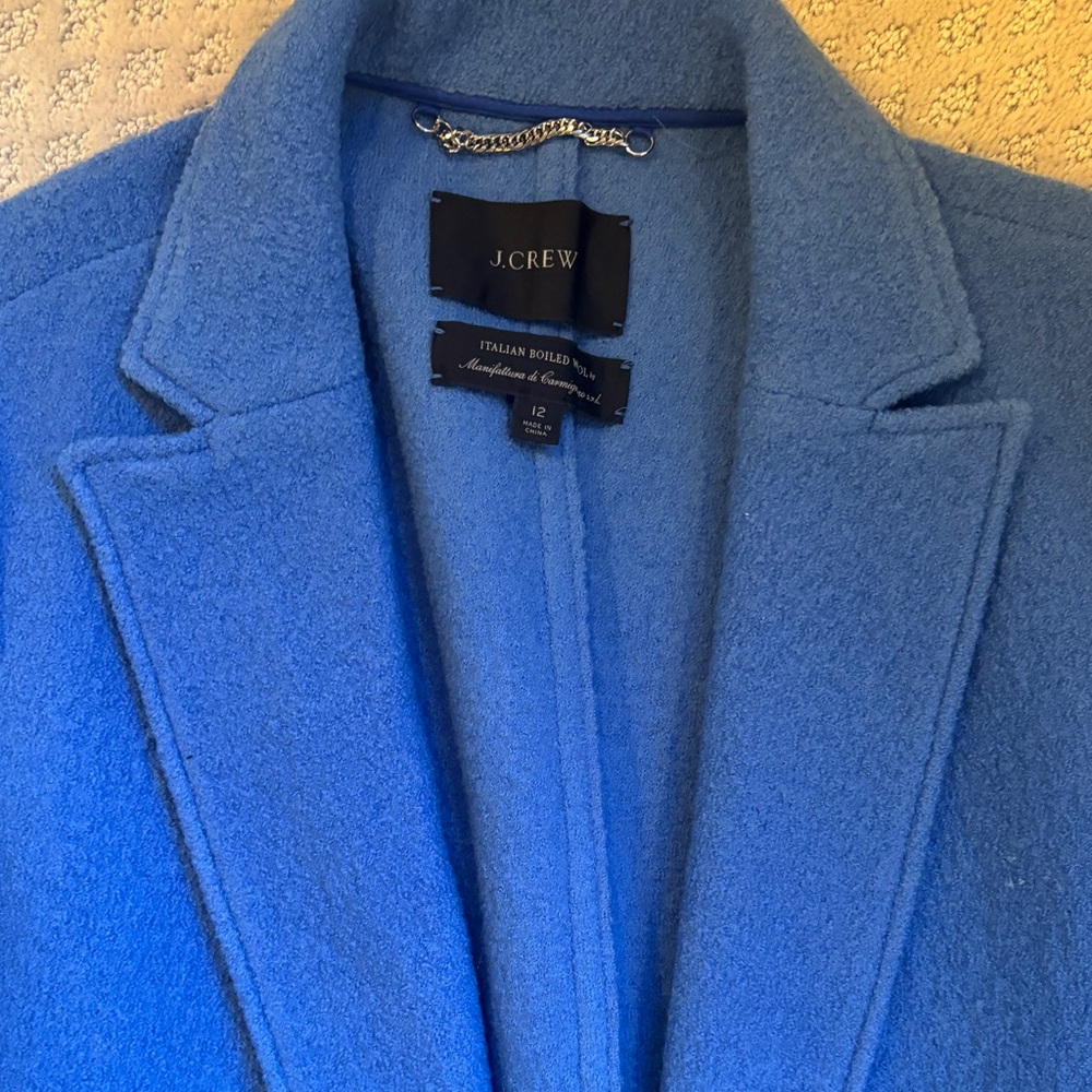 J. Crew Vibrant Blue Wool Teddy Jacket - Picture 4 of 6